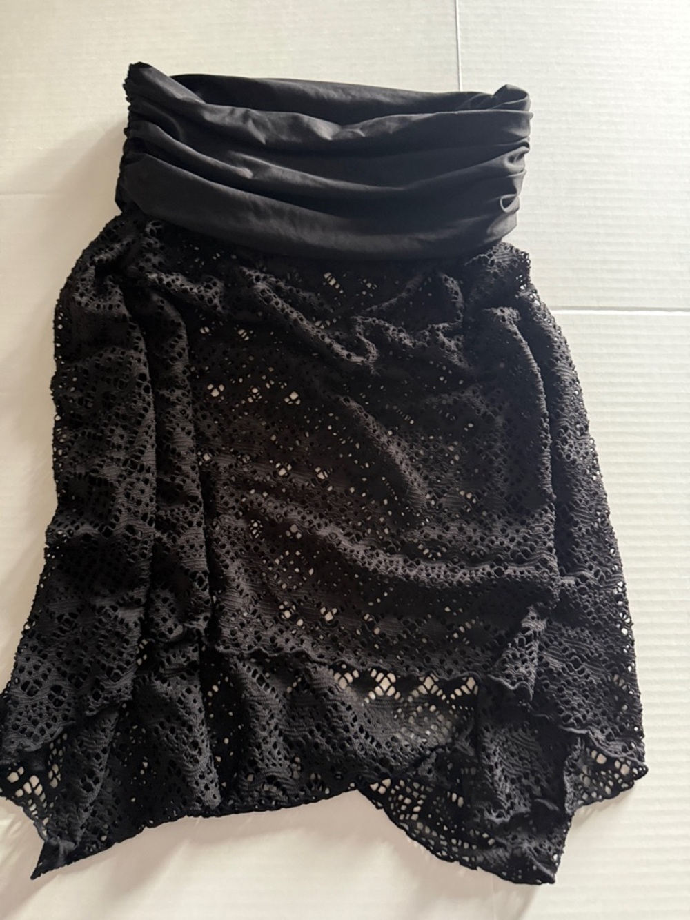 Bisou Bisou Black Lace Swim Coverup Skirt or dress - Picture 9 of 9